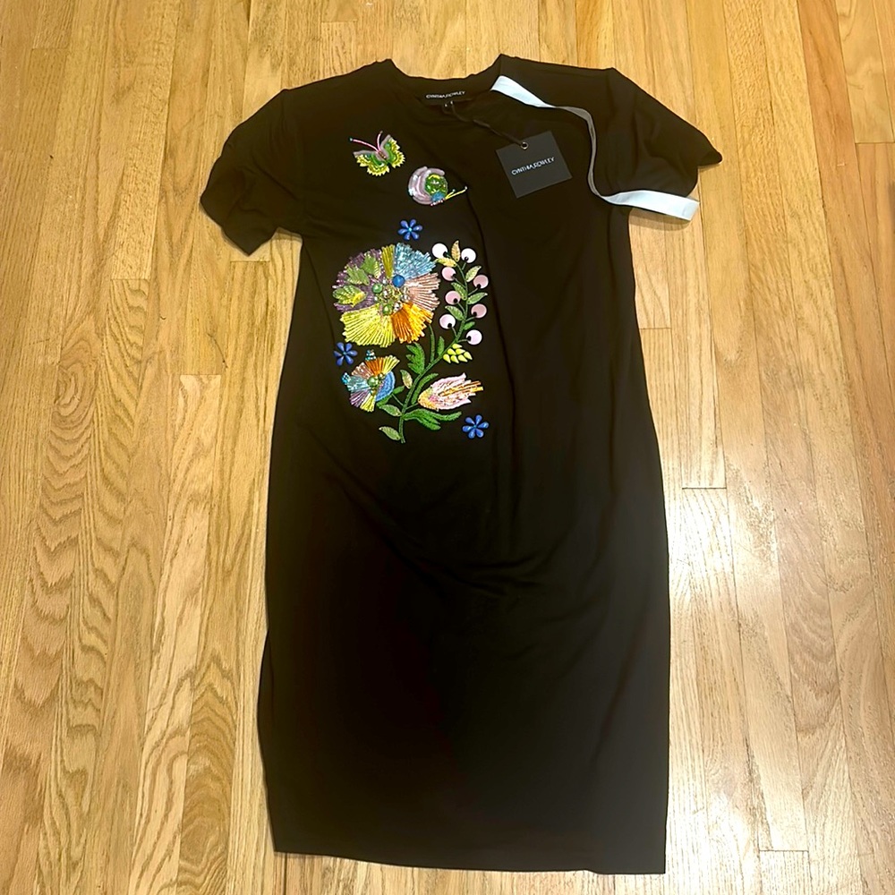 Cynthia Rowley Embroidered Tee Dress NWT Size L